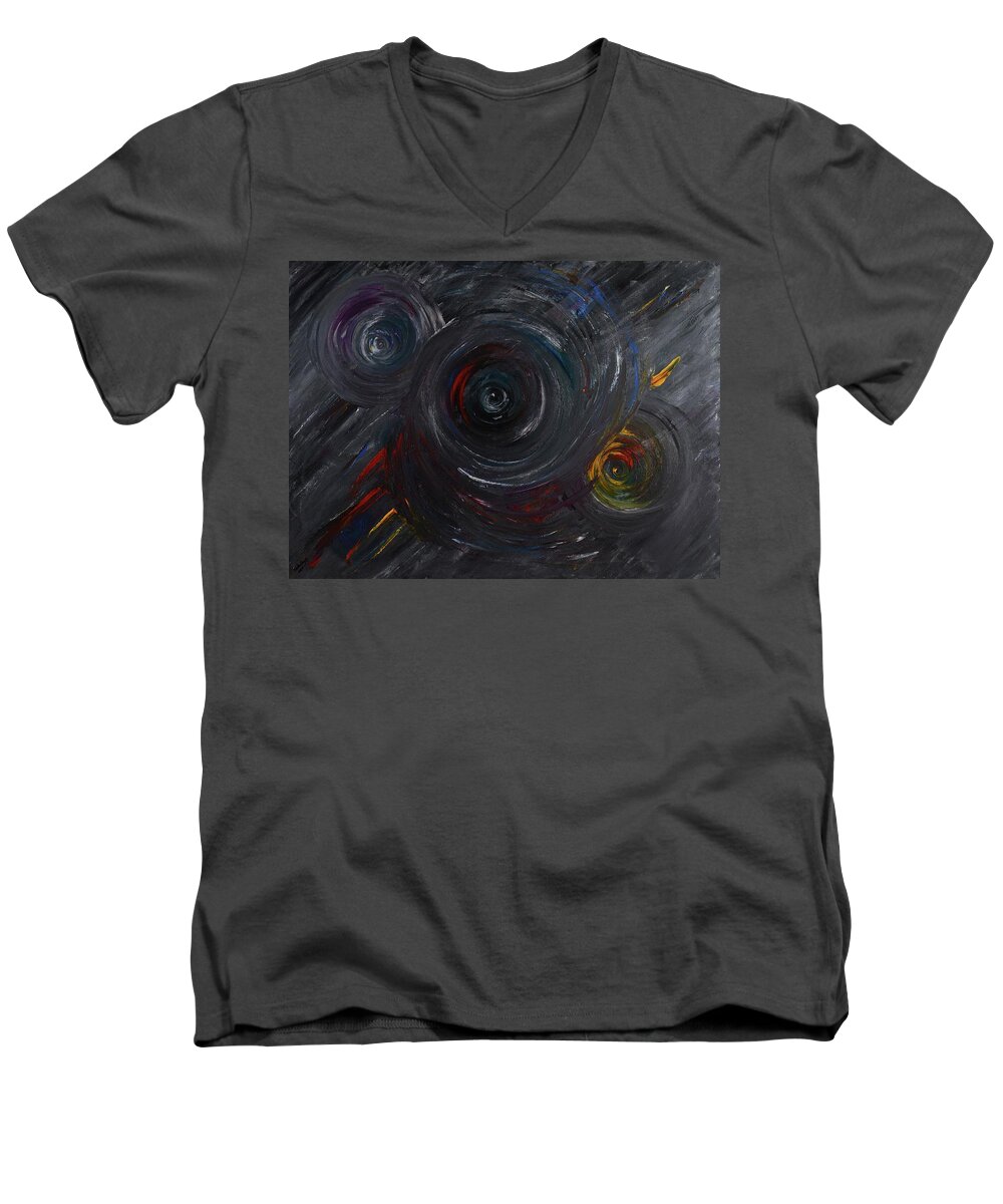Painting Men's V-Neck T-Shirt featuring the painting Shifting by Annette Hadley