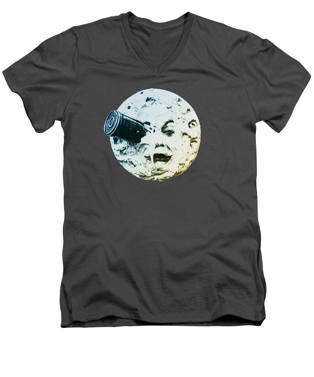 Moon Men's V-Neck T-Shirt featuring the photograph Shoot the Moon by Bill Cannon