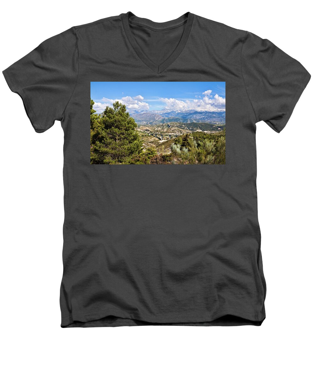 Sierra Nevada Men's V-Neck T-Shirt featuring the photograph Sierra Nevada, Spain by Tatiana Travelways
