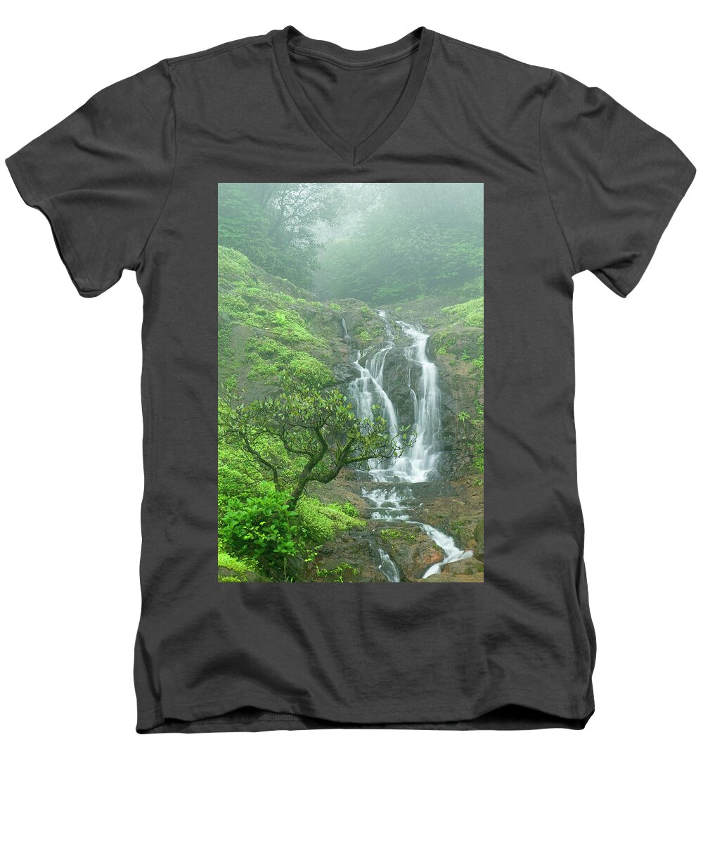 Admiration Men's V-Neck T-Shirt featuring the photograph SKN 3758 Admiring Your Beauty by Sunil Kapadia