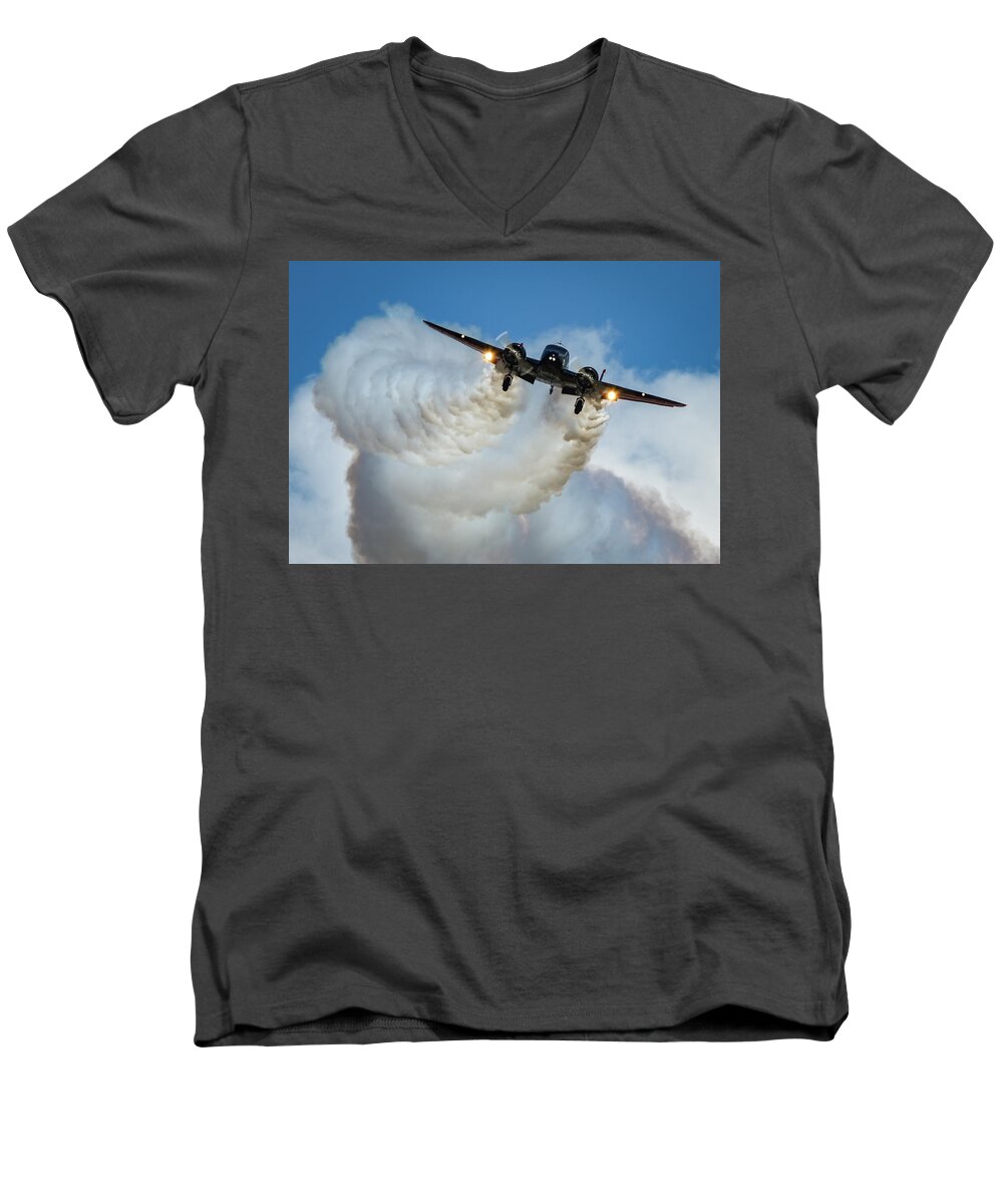 Smoke Men's V-Neck T-Shirt featuring the photograph Smokin by David Hart