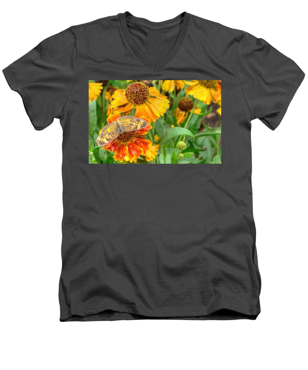 Helenium Men's V-Neck T-Shirt featuring the photograph Sneezeweed by Shelley Neff
