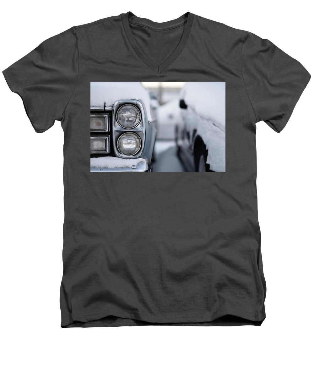 Snow Men's V-Neck T-Shirt featuring the photograph Snow Covered Classic by Doug Ash