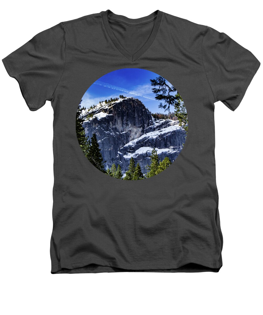 Landscape Men's V-Neck T-Shirt featuring the photograph Snowy Sentinel by Adam Morsa