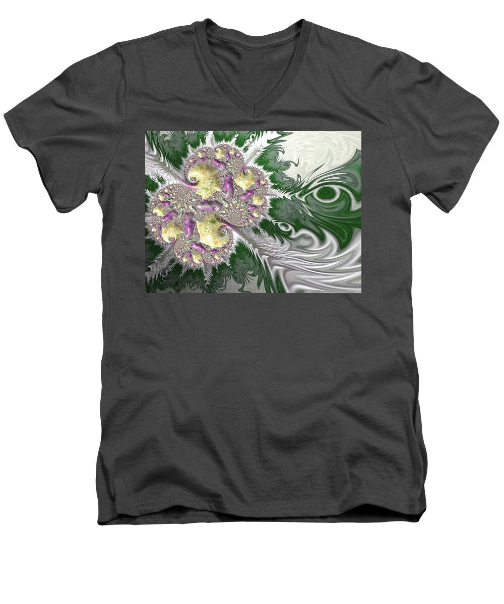 Dlcfuncreations Men's V-Neck T-Shirt featuring the photograph Softly Whispering Blossoms by Diane Lindon Coy