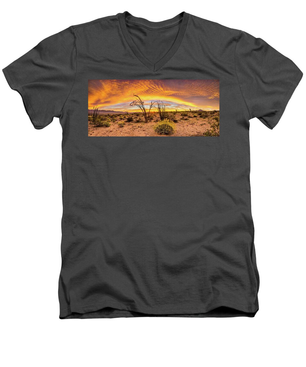 Anza-borrego Desert Men's V-Neck T-Shirt featuring the photograph Somewhere Over by Peter Tellone
