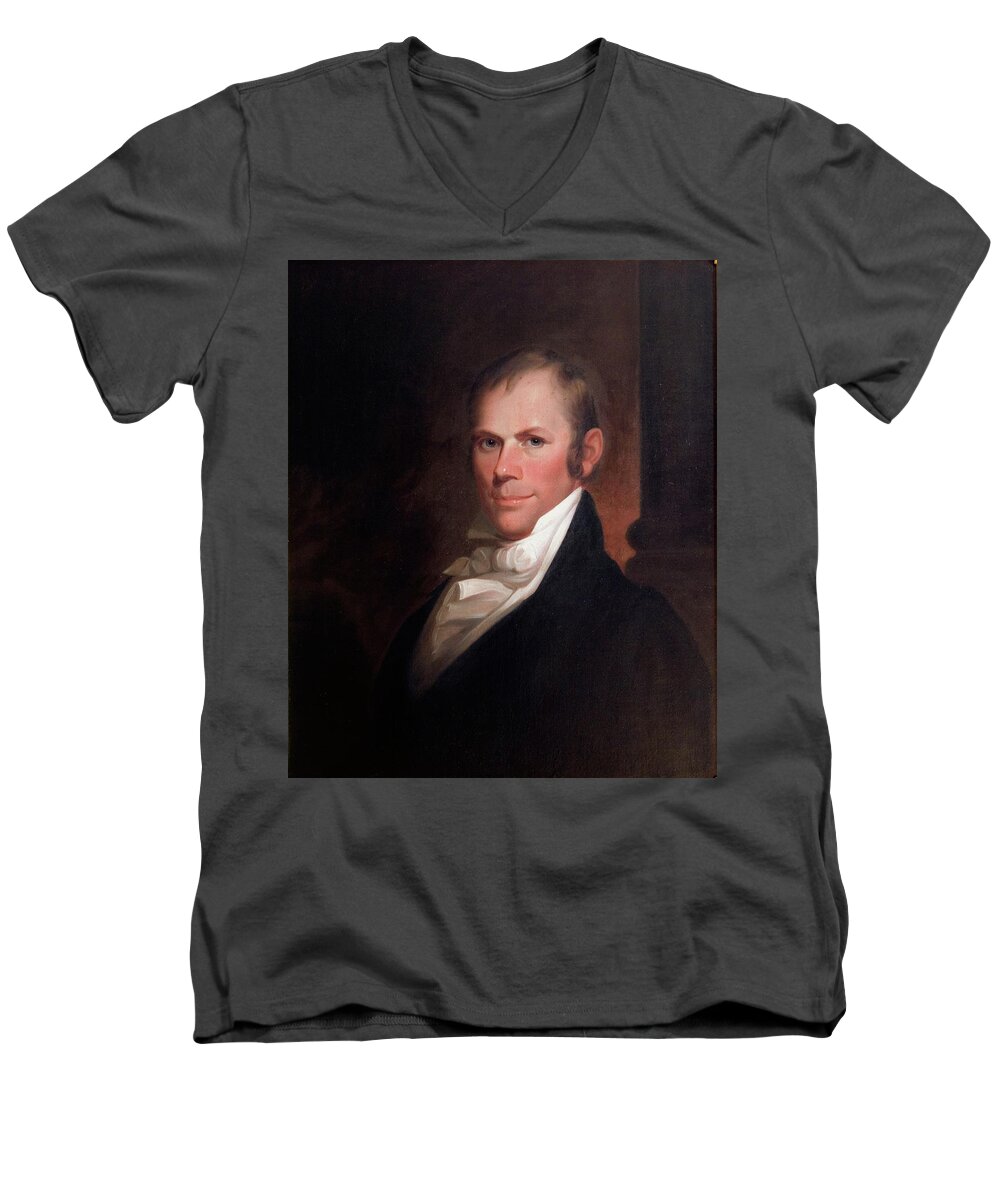 Speakers Of The United States House Of Representatives Men's V-Neck T-Shirt featuring the painting Speakers of the United States House of Representatives, Henry Clay, Kentucky by Celestial Images