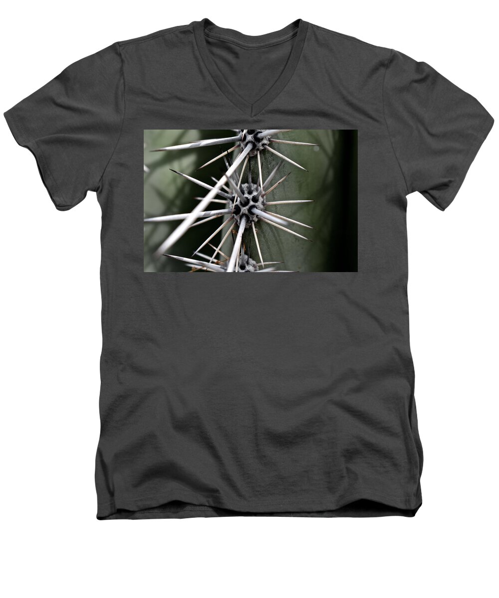 Spines Men's V-Neck T-Shirt featuring the photograph Spines by Melisa Elliott