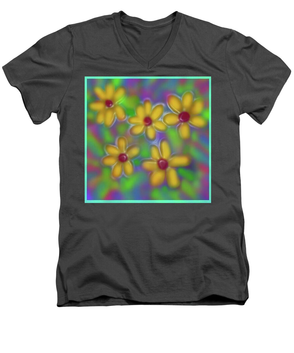 Spring Painting Men's V-Neck T-Shirt featuring the digital art Spring Fever by Latha Gokuldas Panicker