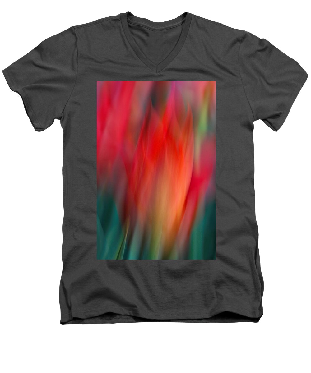 Tulip Men's V-Neck T-Shirt featuring the photograph Spring Fling by Neil Shapiro