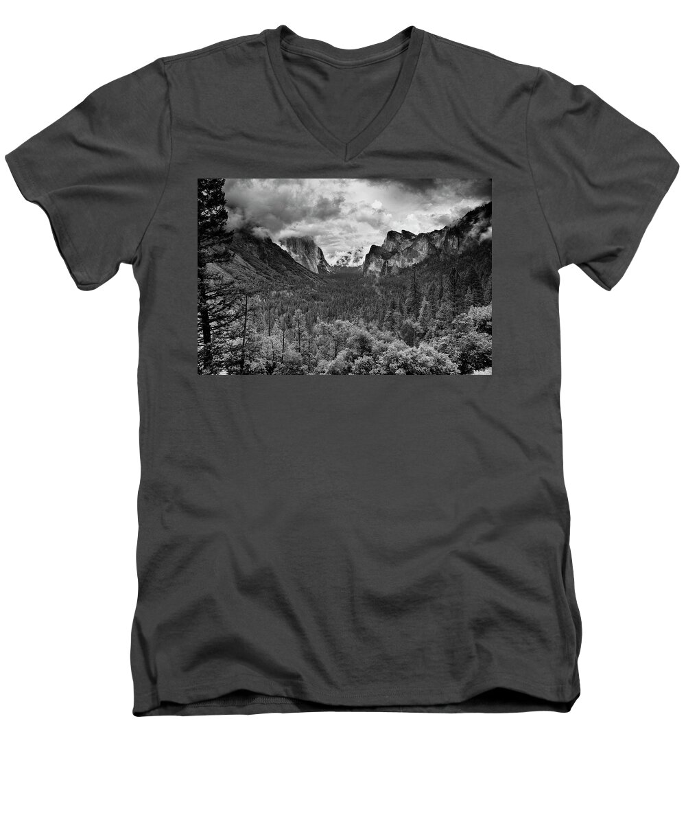 Yosemite Men's V-Neck T-Shirt featuring the photograph Spring Storm by Harold Rau