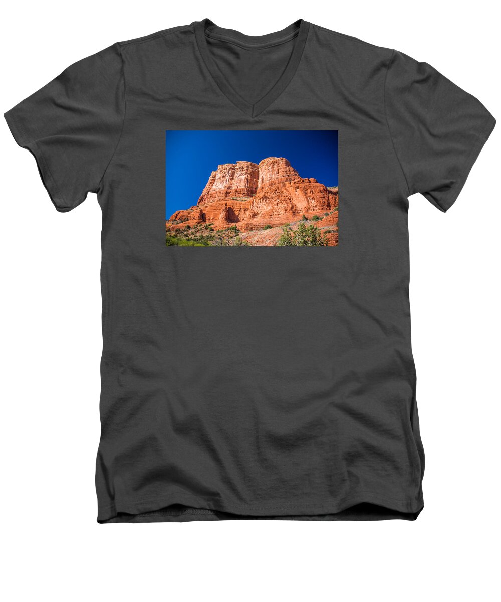 Sedona Men's V-Neck T-Shirt featuring the photograph Standing Tall by Robert McKay Jones