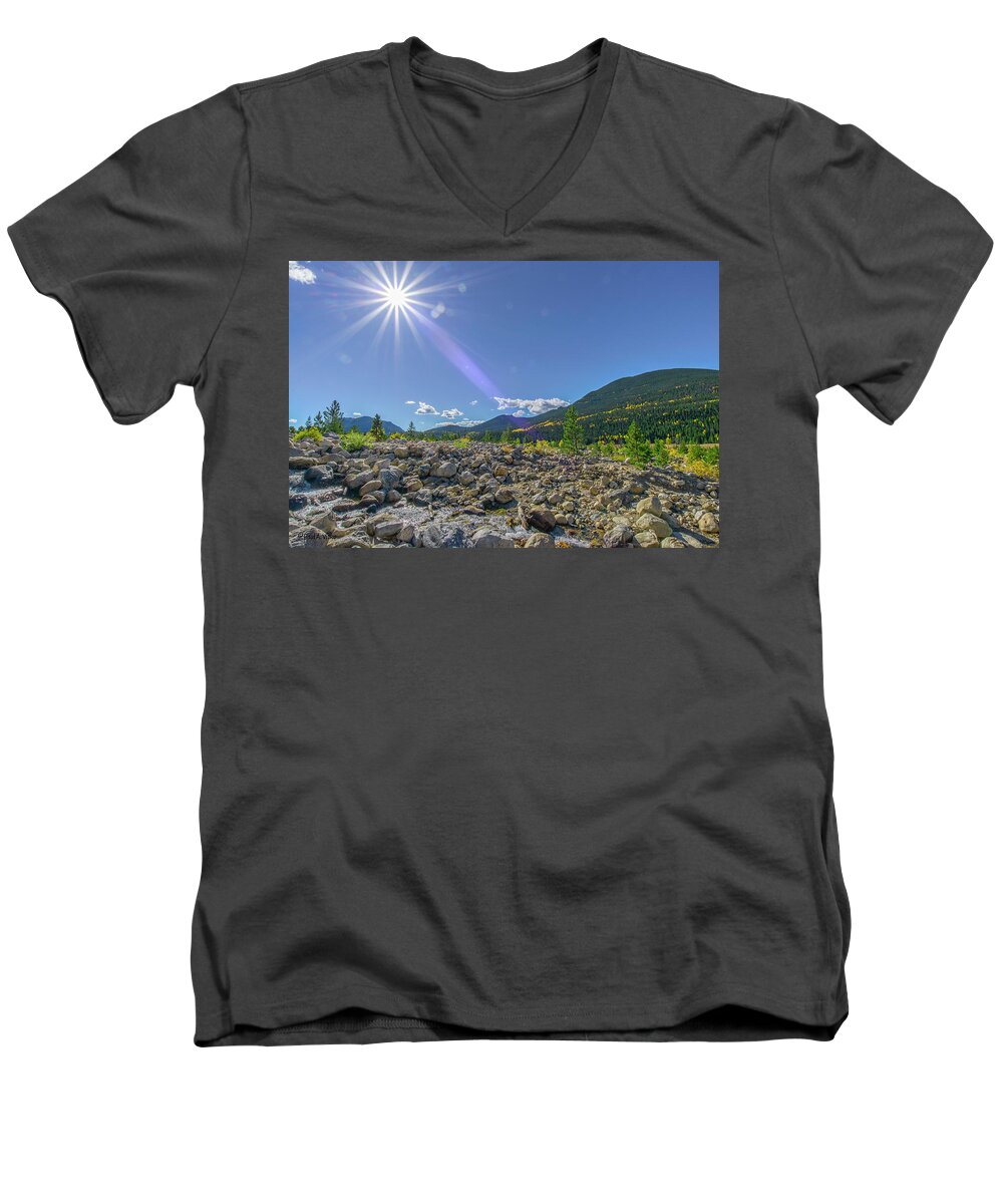  Men's V-Neck T-Shirt featuring the photograph Star Over Creek Bed Rocky Mountain National Park Colorado by Paul Vitko