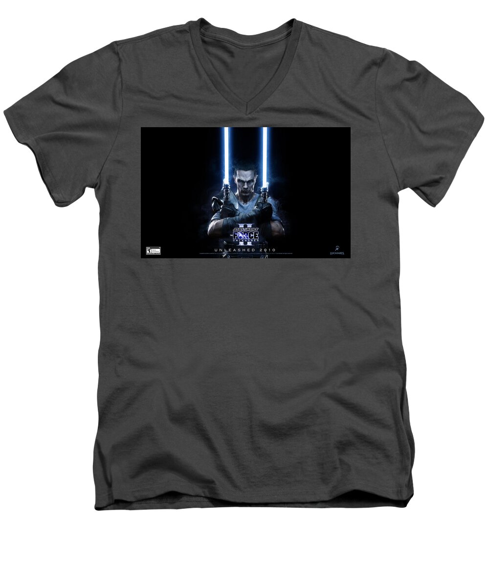 Star Wars The Force Unleashed Ii Men's V-Neck T-Shirt featuring the digital art Star Wars The Force Unleashed II by Maye Loeser