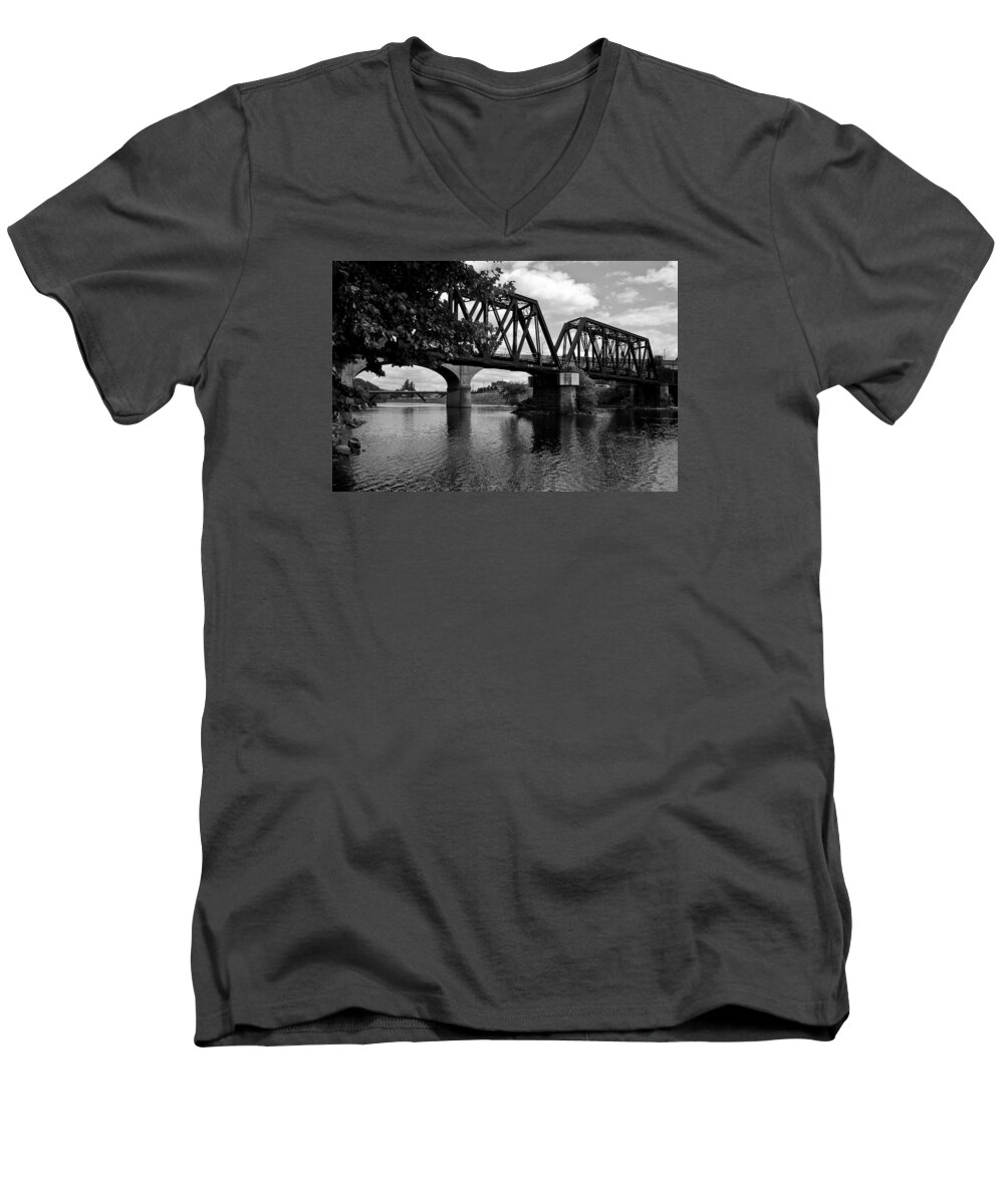 Bethlehem Steel Men's V-Neck T-Shirt featuring the photograph Steel City by Michael Dorn