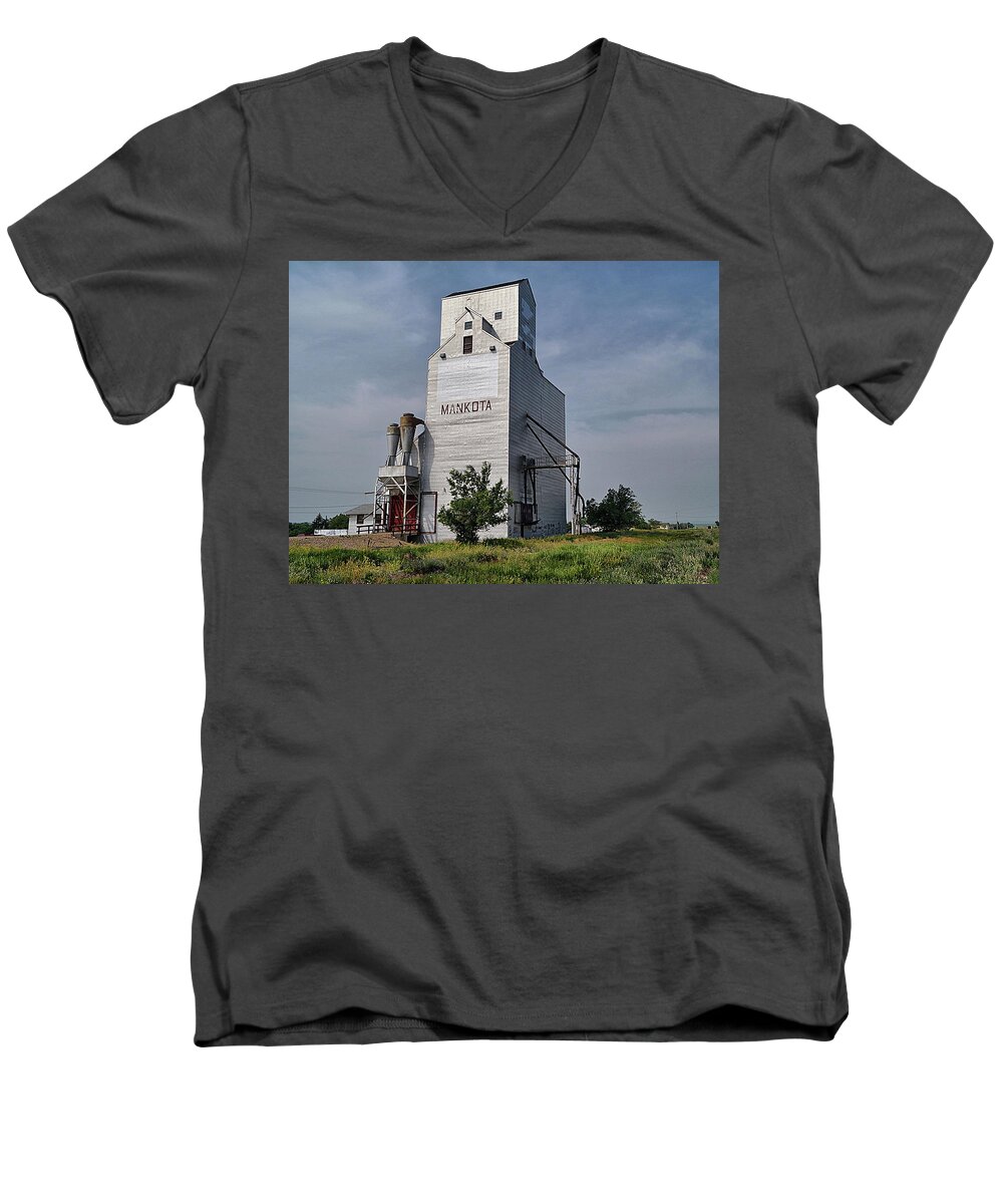 Grain Elevator Men's V-Neck T-Shirt featuring the photograph Still Standing Strong by Blair Wainman