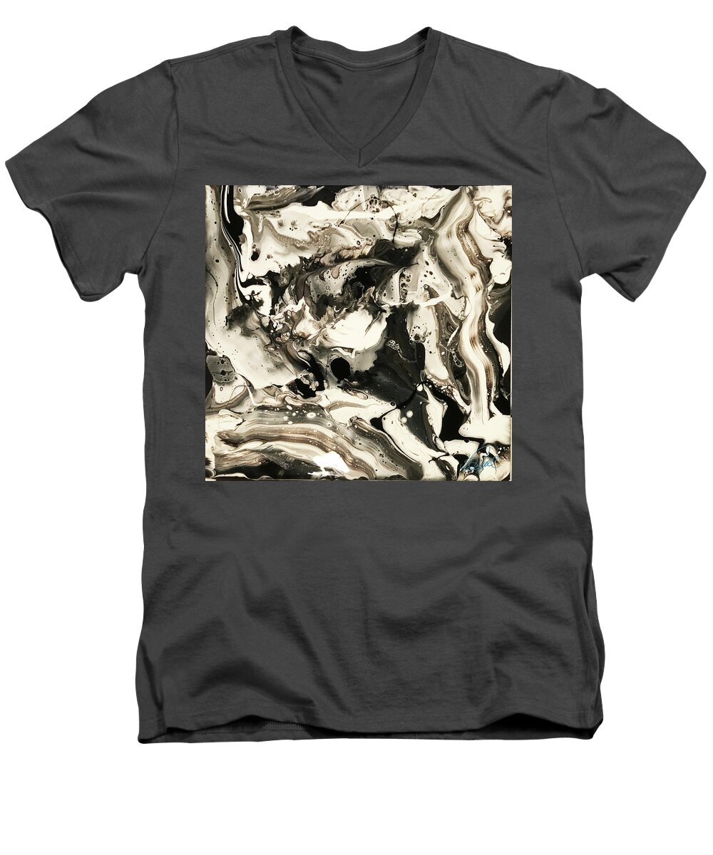 Ren Men's V-Neck T-Shirt featuring the painting Stimpys Dream bottom by William Gambill
