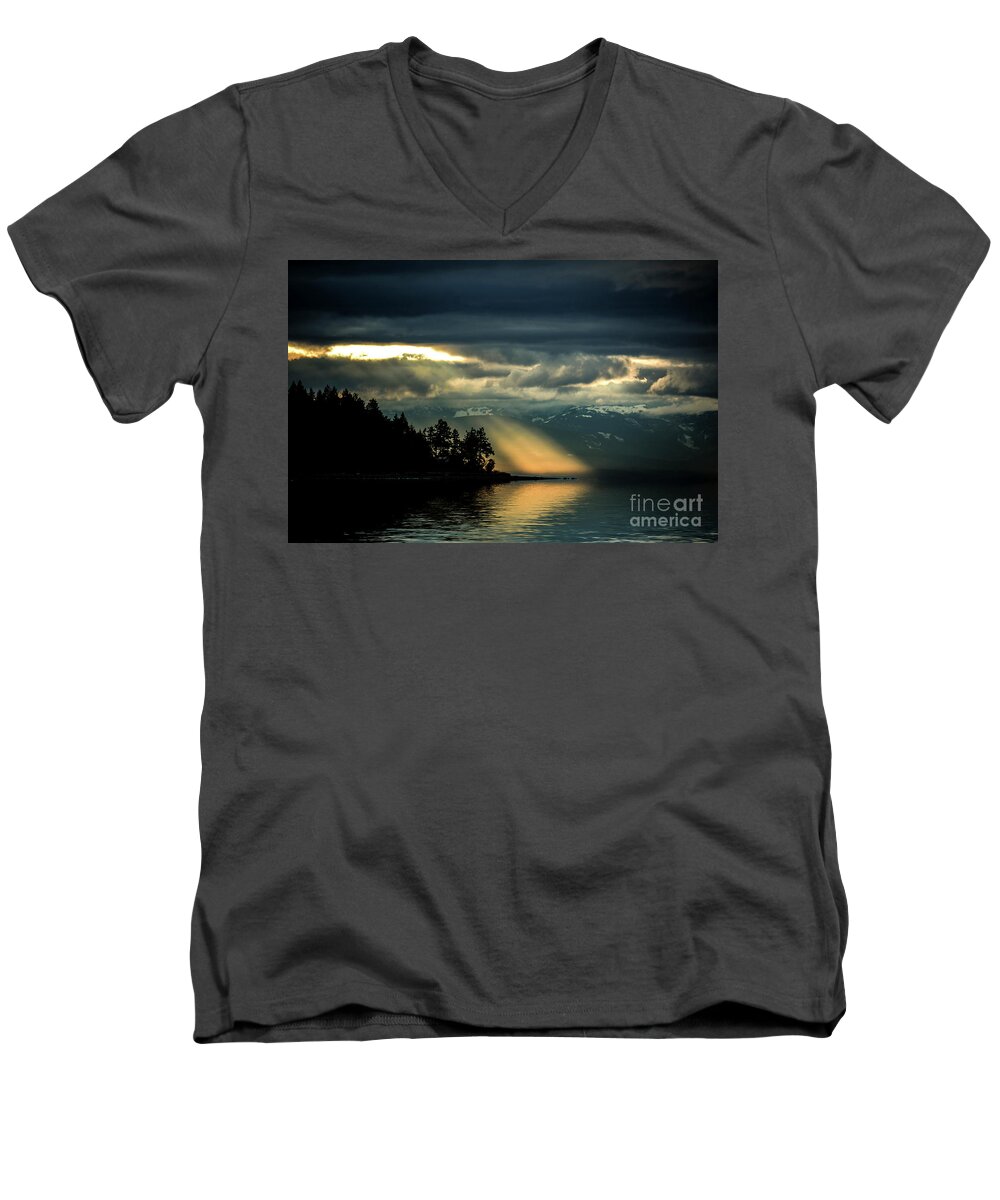 Storm Men's V-Neck T-Shirt featuring the photograph Storm 2 by Elaine Hunter