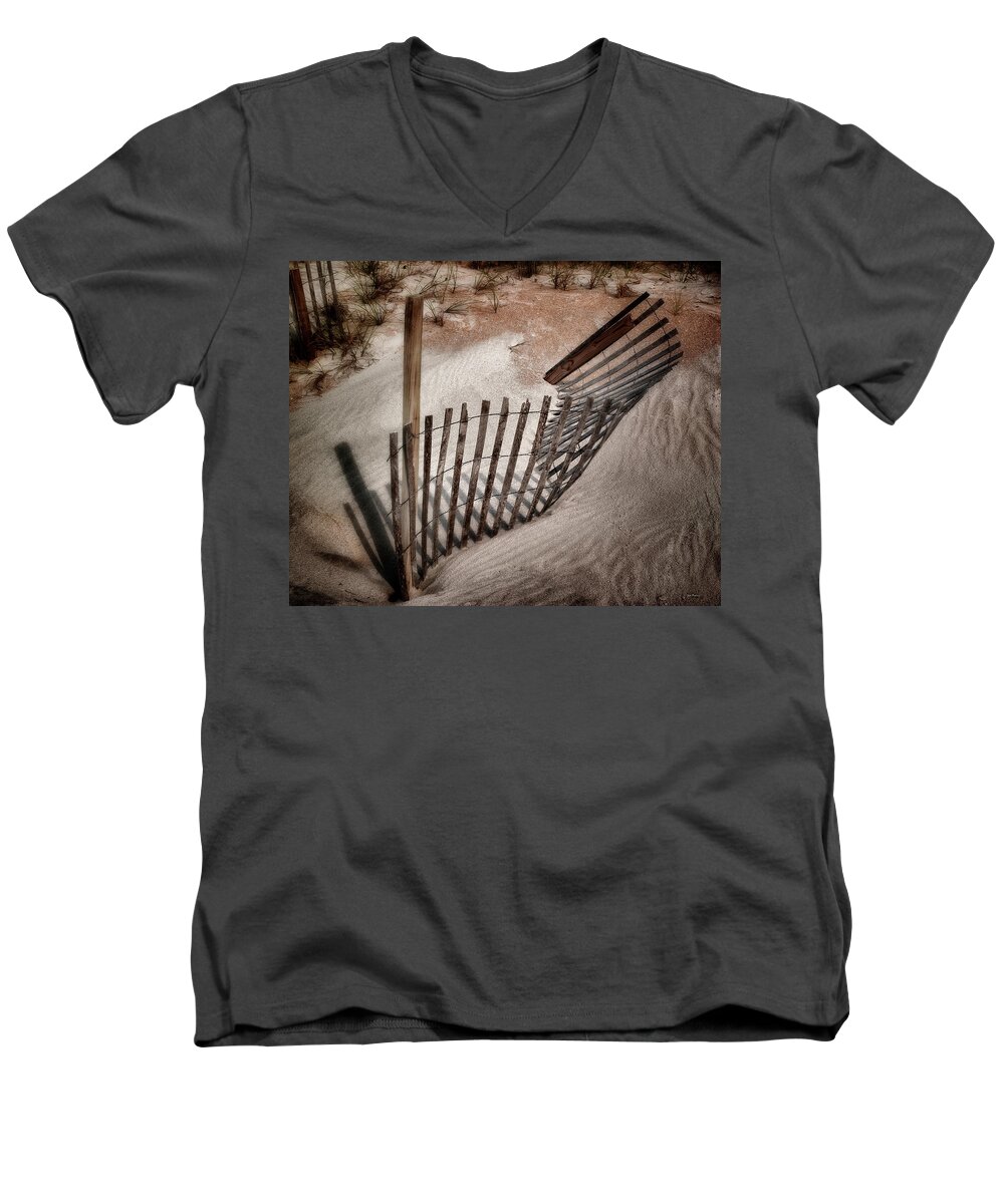 Fine Art Photography Men's V-Neck T-Shirt featuring the photograph Storm Fence Series No. 2 by John Pagliuca