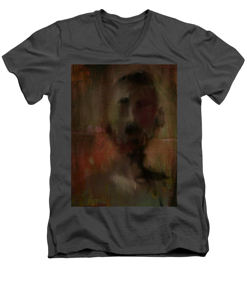 Portrait Men's V-Neck T-Shirt featuring the digital art Stranger by Jim Vance