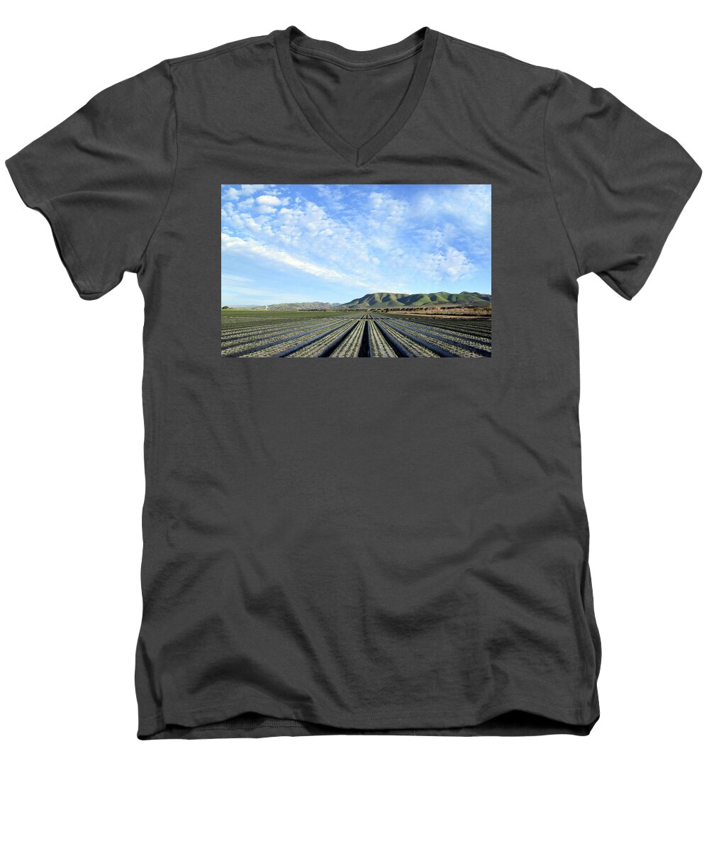 Farming Men's V-Neck T-Shirt featuring the photograph Strawberry Fields Forever 3 by Floyd Snyder