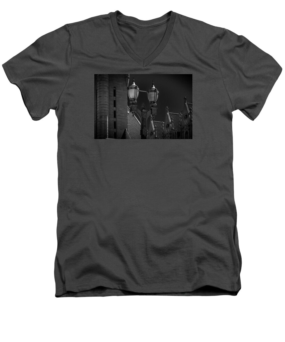Street Men's V-Neck T-Shirt featuring the photograph Street Lamp by Kristy Creighton