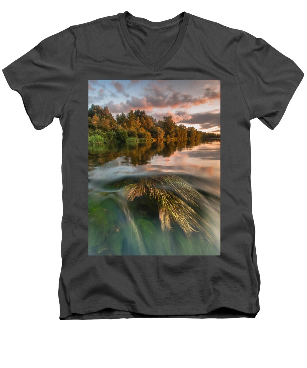 Landscape Men's V-Neck T-Shirt featuring the photograph Summer afternoon by Davorin Mance