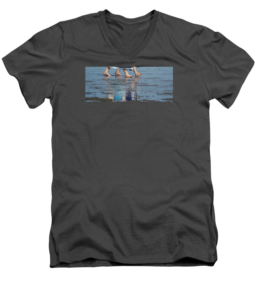 Feet Men's V-Neck T-Shirt featuring the photograph Summer Feet  #1 by Margie Avellino