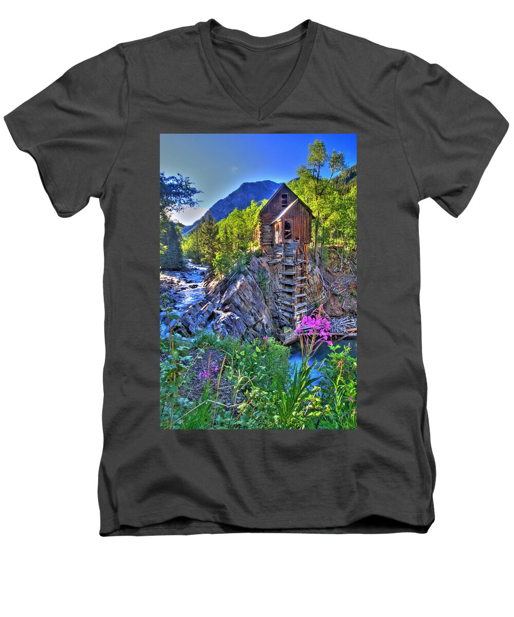 Colorado Men's V-Neck T-Shirt featuring the photograph Summer Mill by Scott Mahon