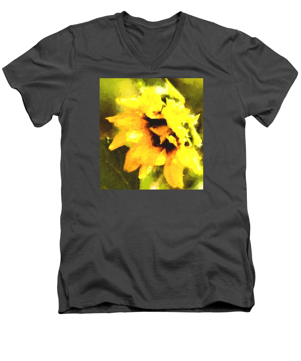 Sunflower Men's V-Neck T-Shirt featuring the photograph Sunflower by Cathy Donohoue