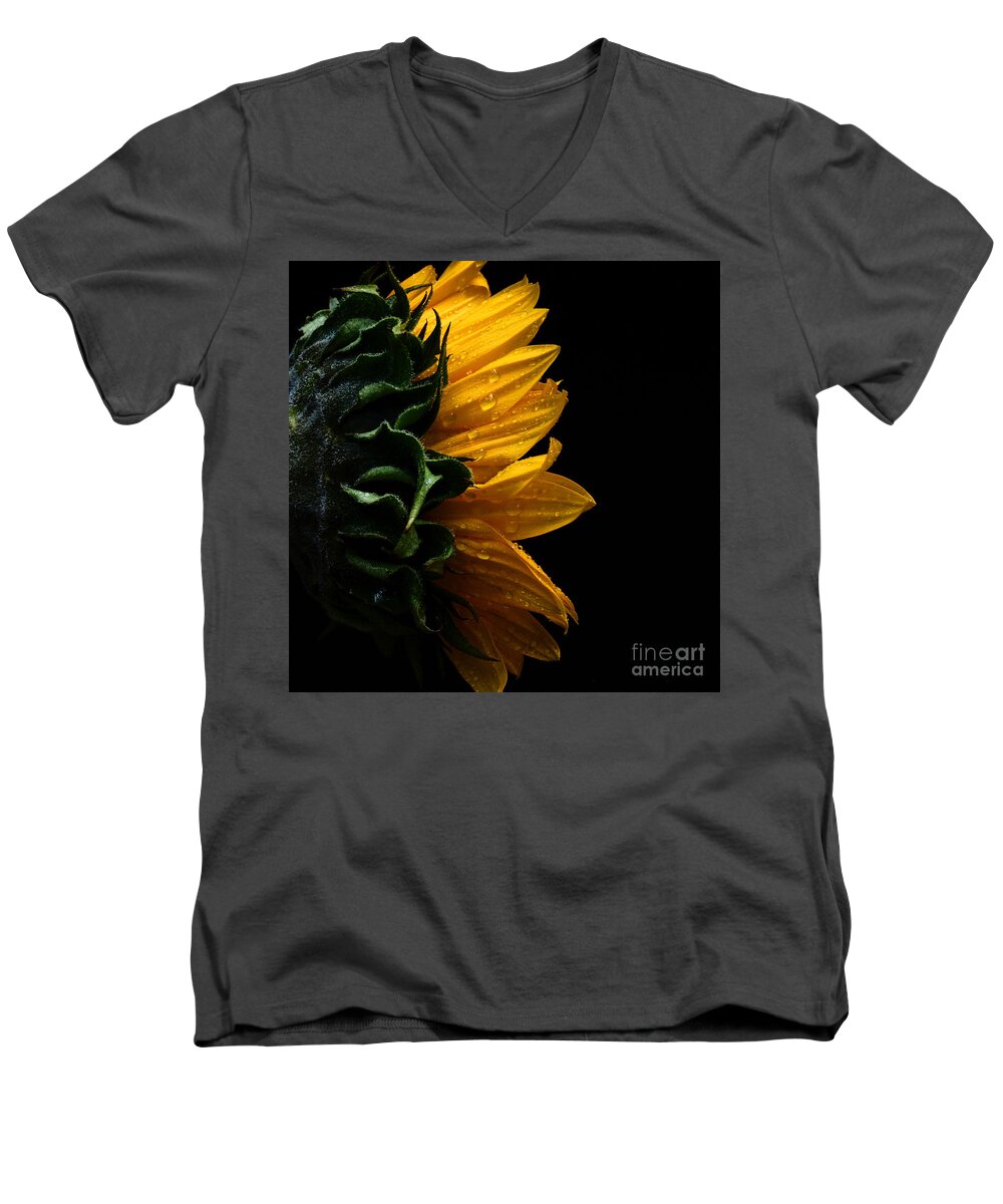 Adrian-deleon Men's V-Neck T-Shirt featuring the photograph SunFlower Series III by Adrian De Leon Art and Photography