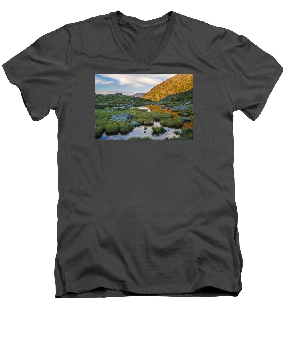 Sunrise Men's V-Neck T-Shirt featuring the photograph Sunrise from Star Lake by White Mountain Images