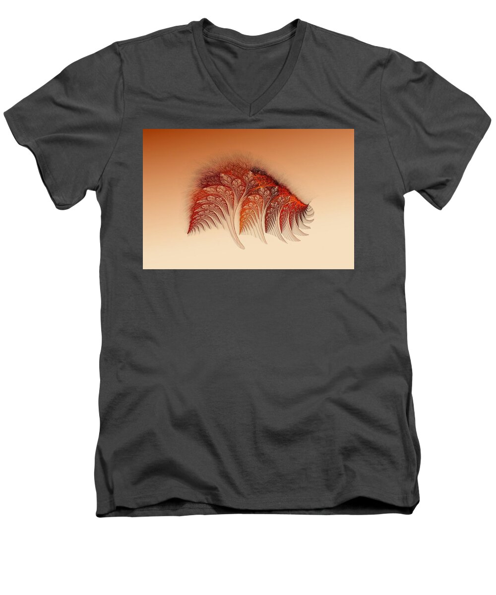  Men's V-Neck T-Shirt featuring the digital art Sunset on Yessland by Doug Morgan