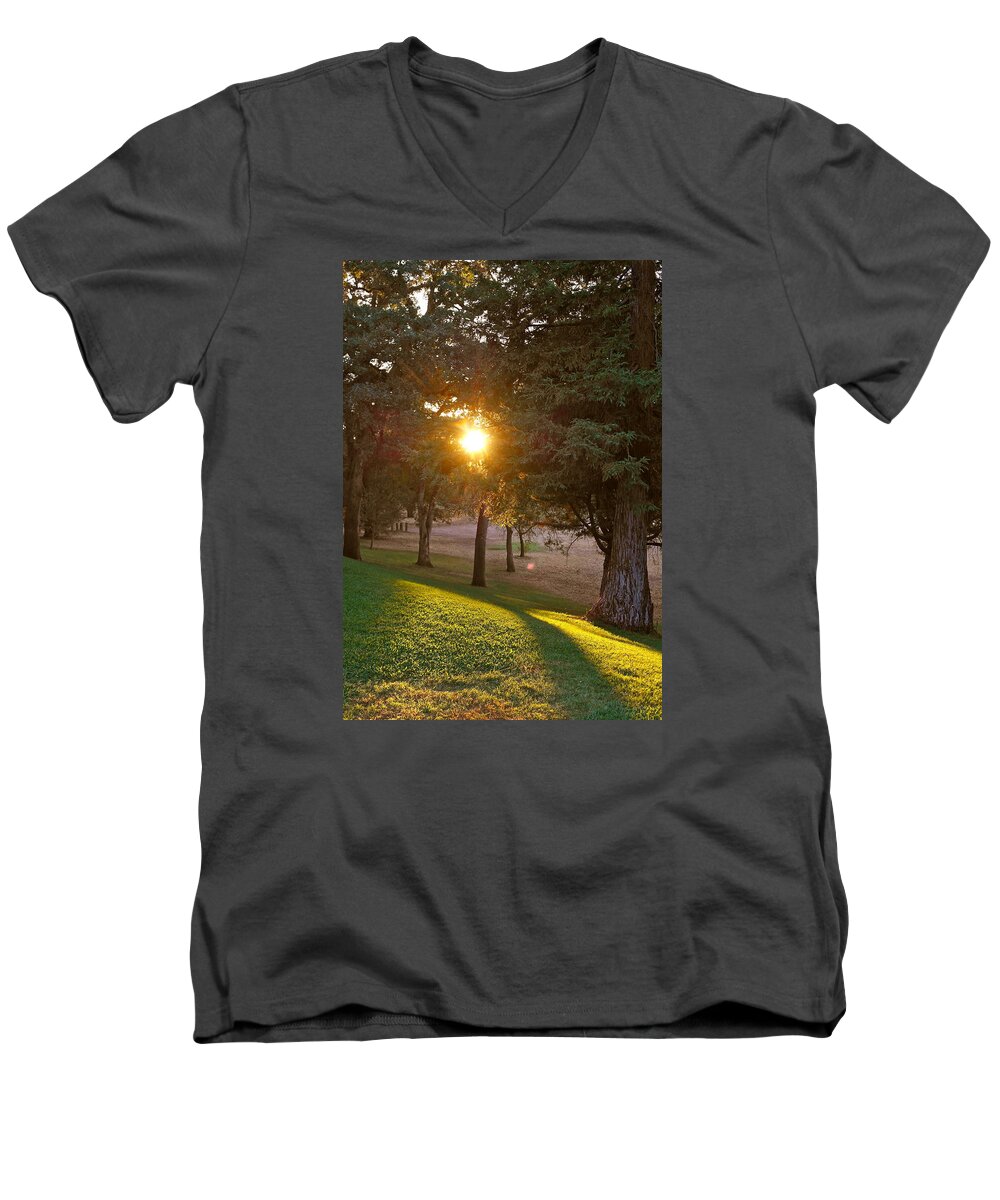 Sunset Men's V-Neck T-Shirt featuring the photograph Sunset Retreat by Michele Myers