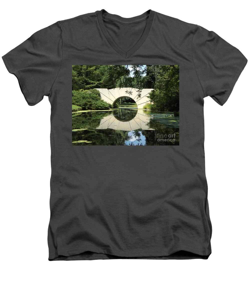 Dow Gardens Men's V-Neck T-Shirt featuring the photograph Sunshine Bridge 7 by Erick Schmidt