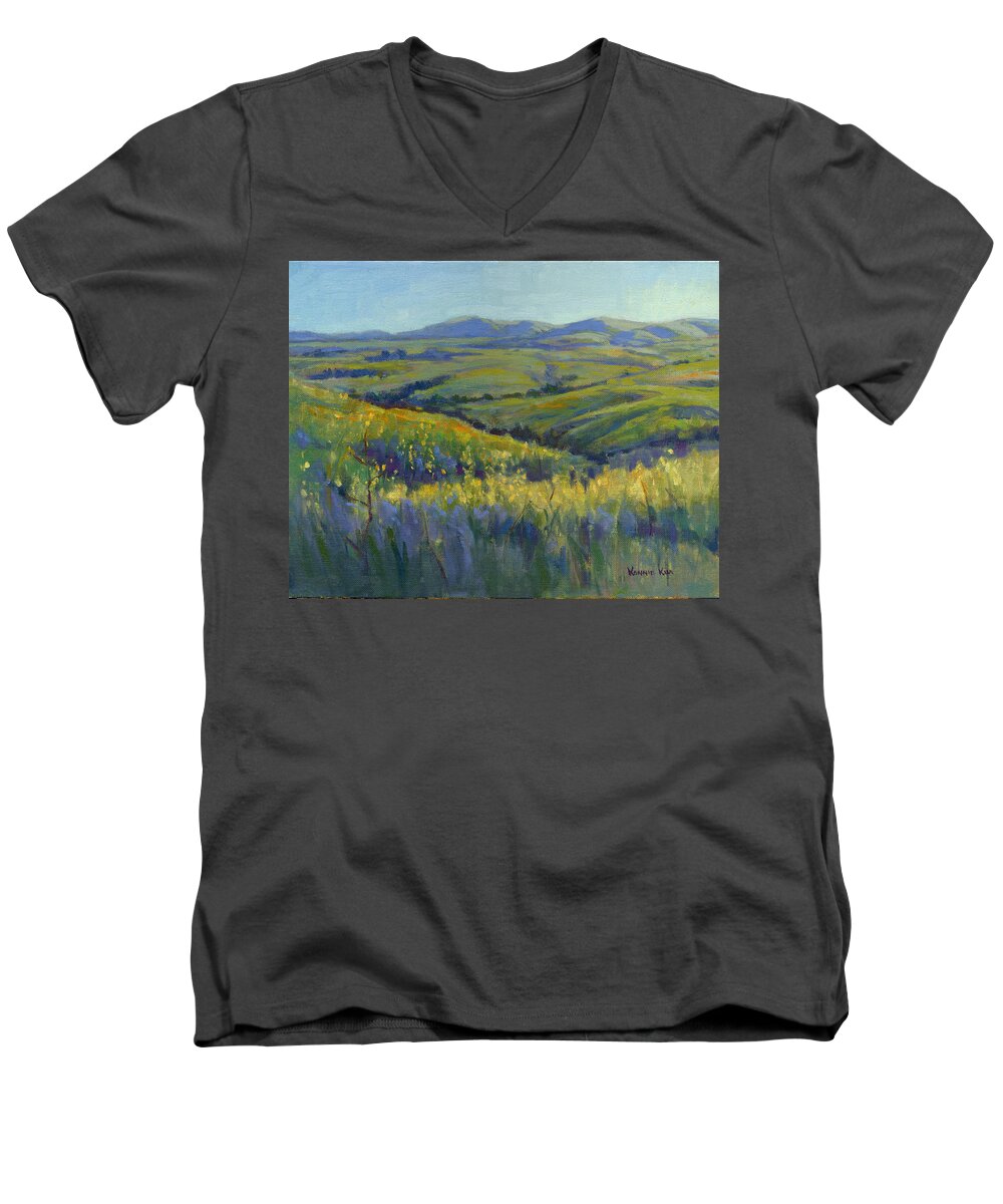 Superbloom Men's V-Neck T-Shirt featuring the painting Super Bloom 3 by Konnie Kim