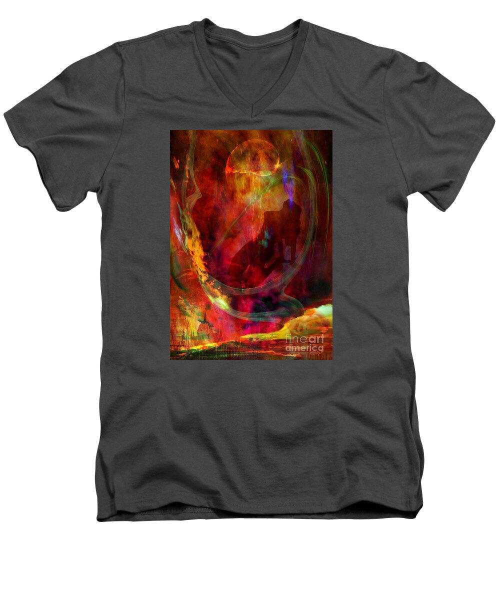 Wave Men's V-Neck T-Shirt featuring the digital art Sweet dream by Johnny Hildingsson