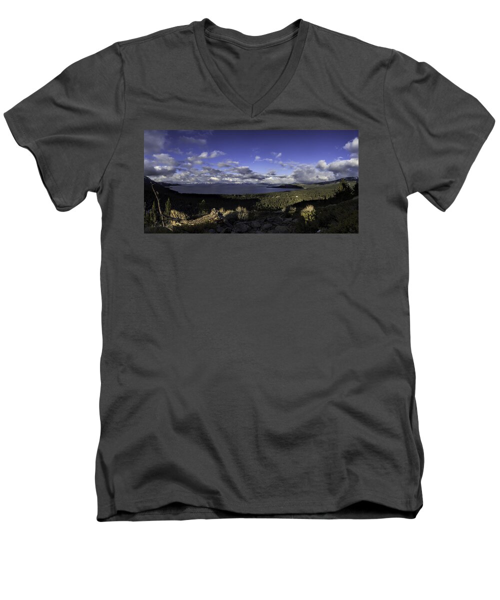 Usa Men's V-Neck T-Shirt featuring the photograph Tahoe Spring Morning by Martin Gollery