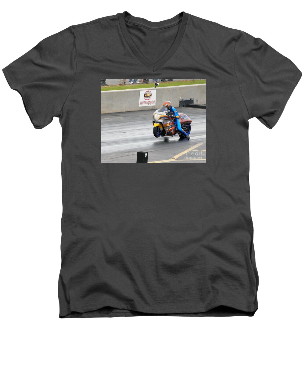 Motorcycle Men's V-Neck T-Shirt featuring the photograph Terence Angela by Jack Norton