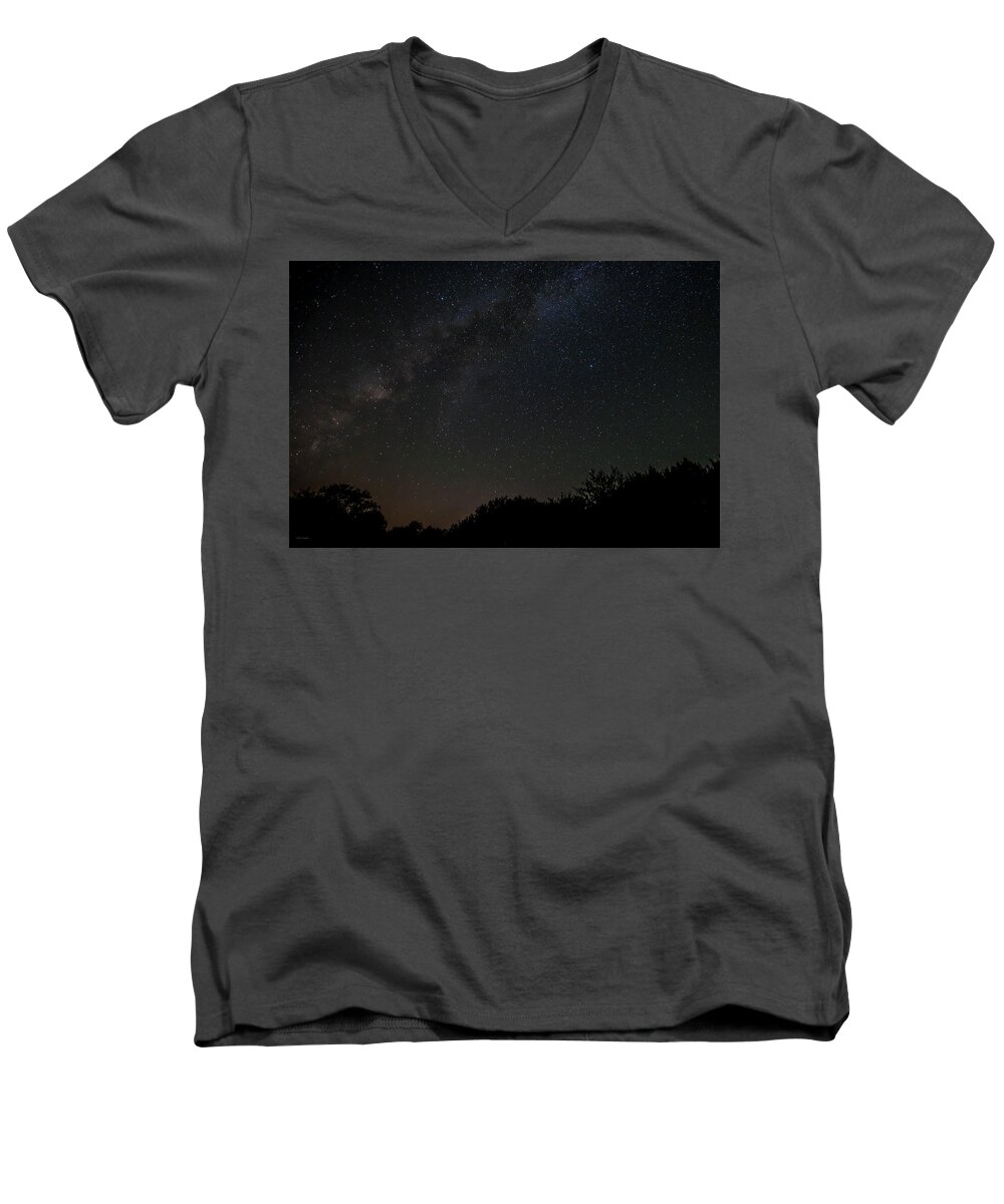 Sky Men's V-Neck T-Shirt featuring the photograph Texas at Night by Ross Henton