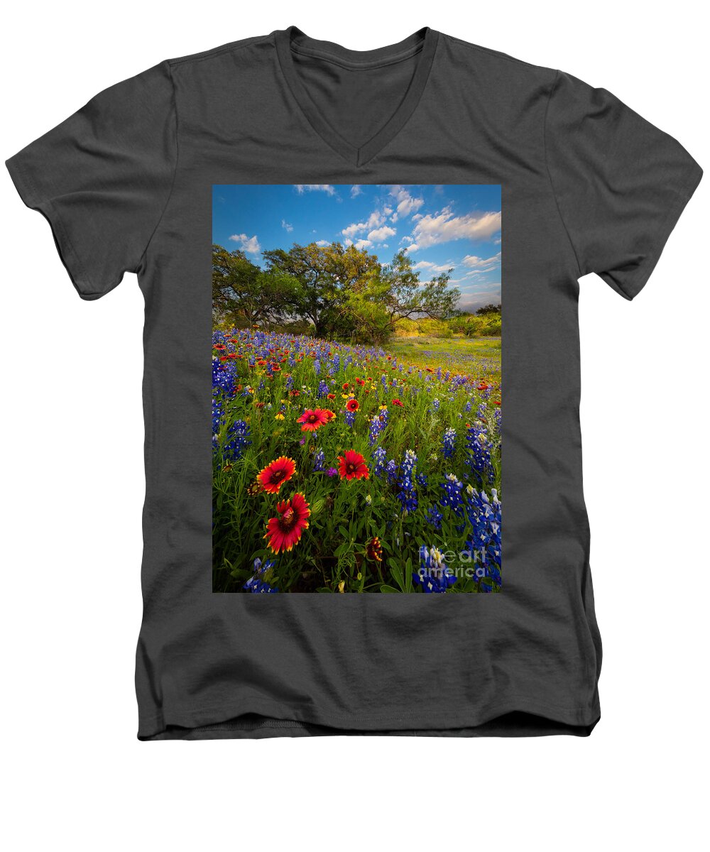 America Men's V-Neck T-Shirt featuring the photograph Texas Paradise by Inge Johnsson