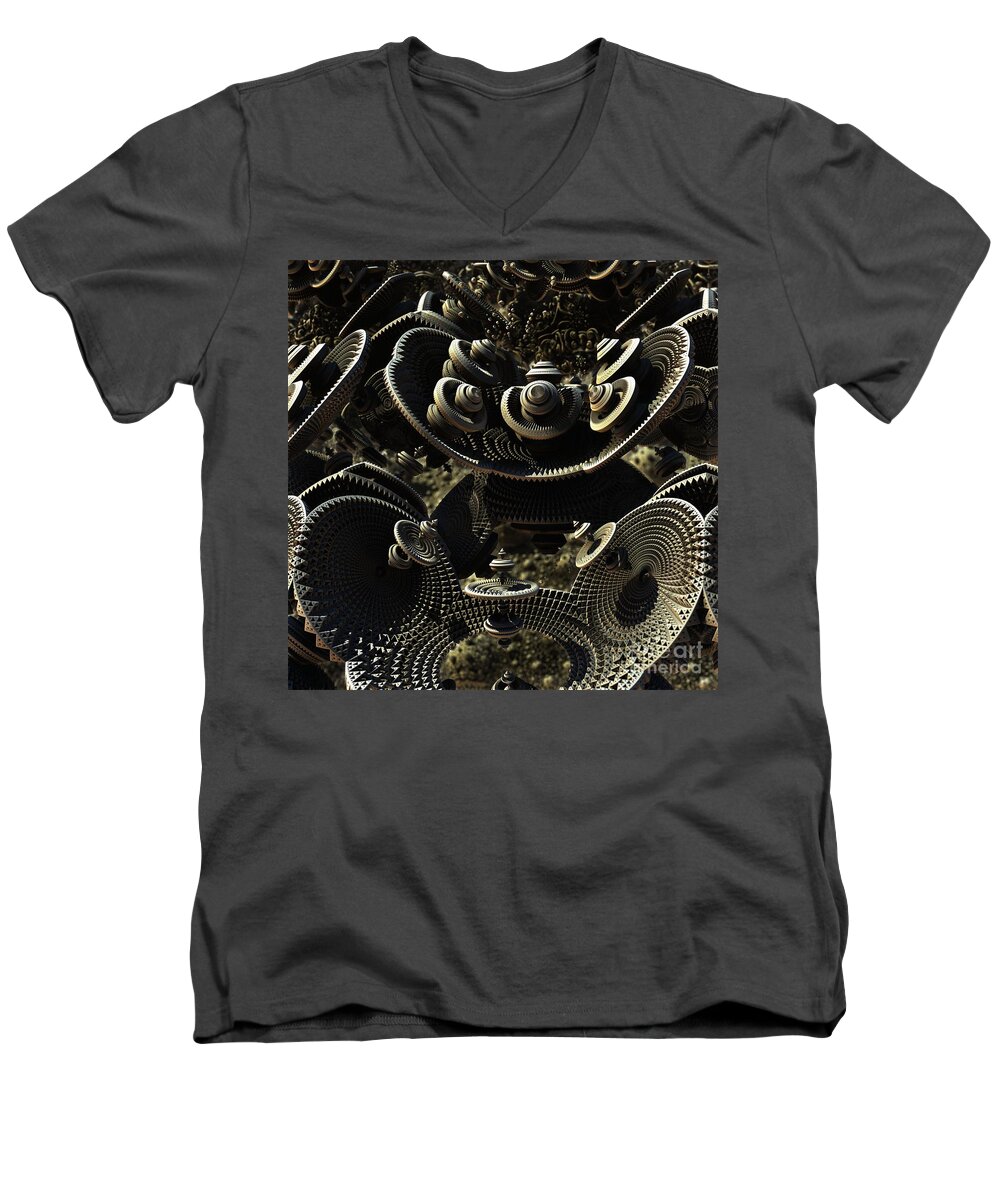 Fractal Men's V-Neck T-Shirt featuring the digital art The Array by Jon Munson II