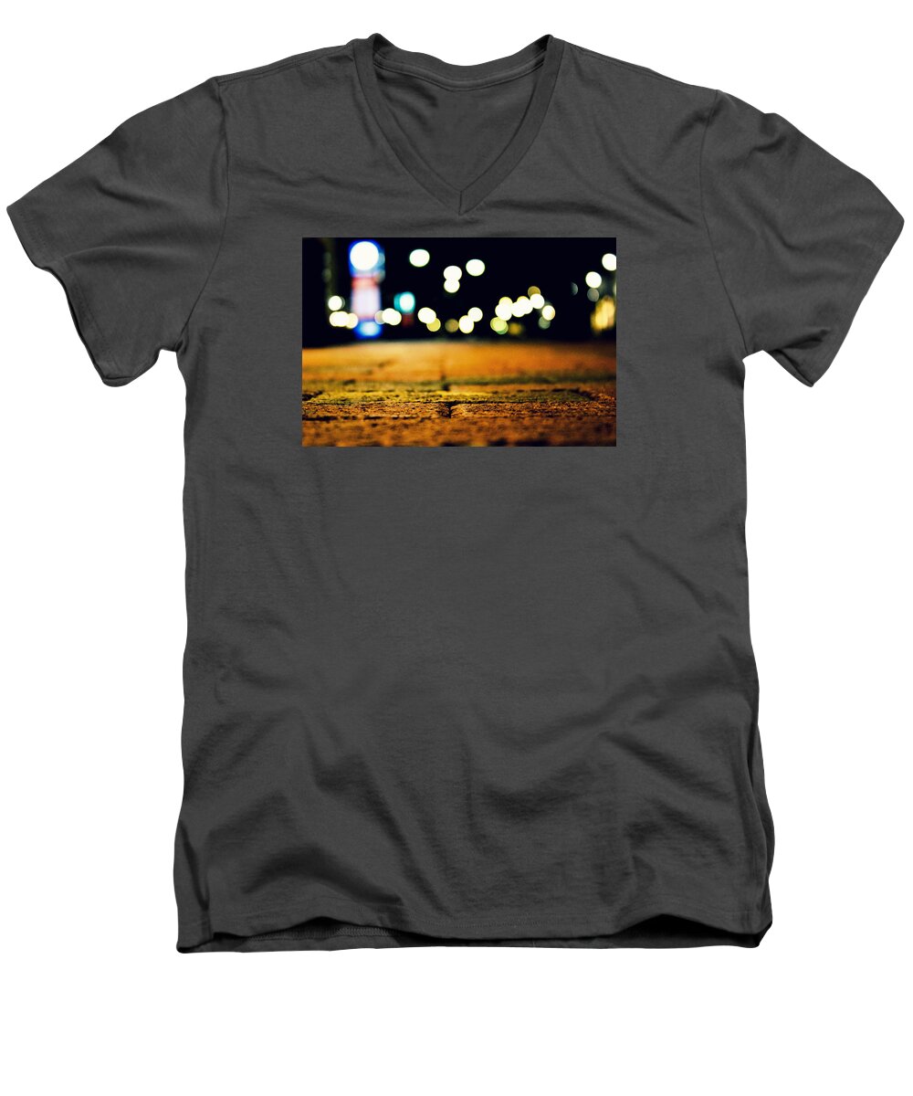 Abstract Men's V-Neck T-Shirt featuring the photograph The Bricks by Mike Dunn