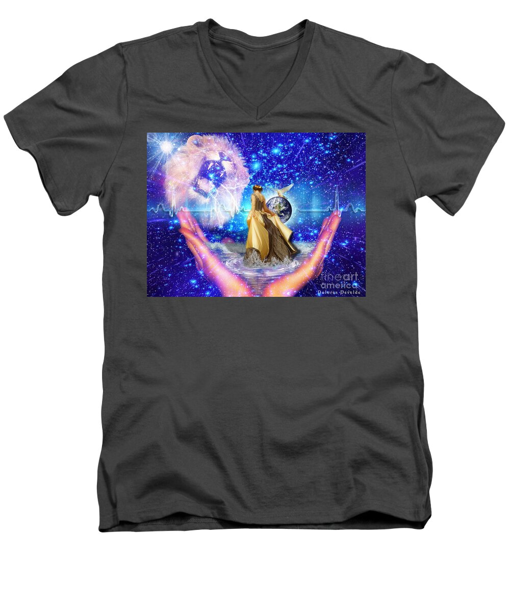 Gods Love Men's V-Neck T-Shirt featuring the digital art The depth of Gods love by Dolores Develde
