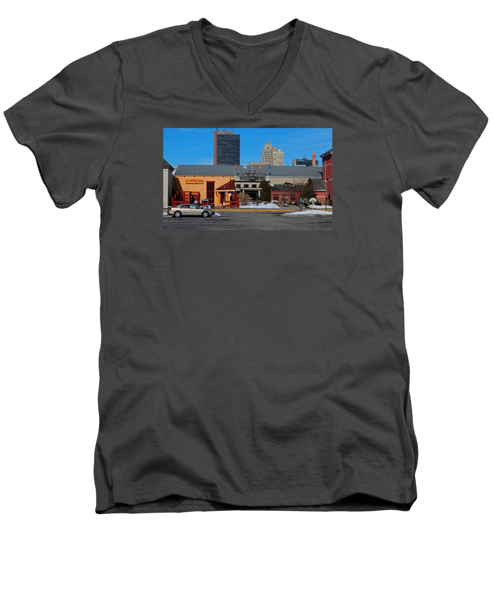 The Docks Men's V-Neck T-Shirt featuring the photograph The Docks by Michiale Schneider