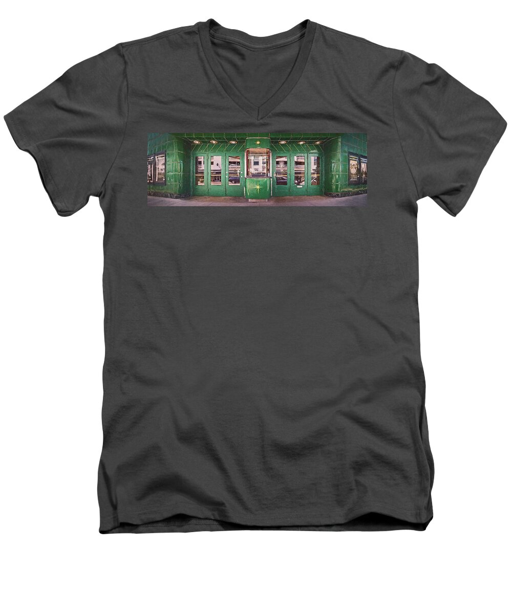Architecture Men's V-Neck T-Shirt featuring the photograph The Downer Theater 2016 by Scott Norris
