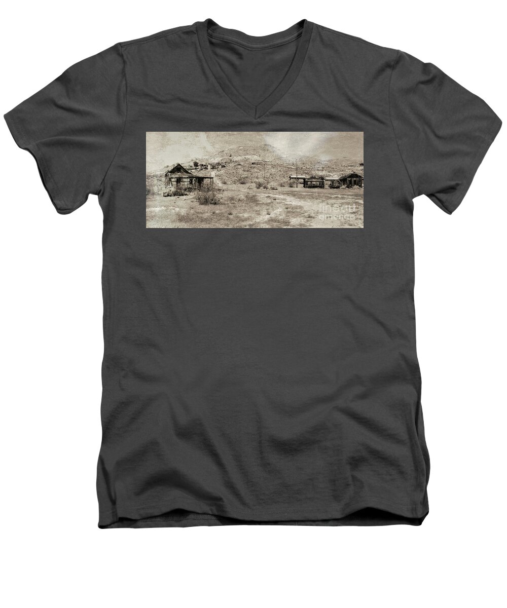 Brown Men's V-Neck T-Shirt featuring the photograph The Ghost Town by Joe Lach