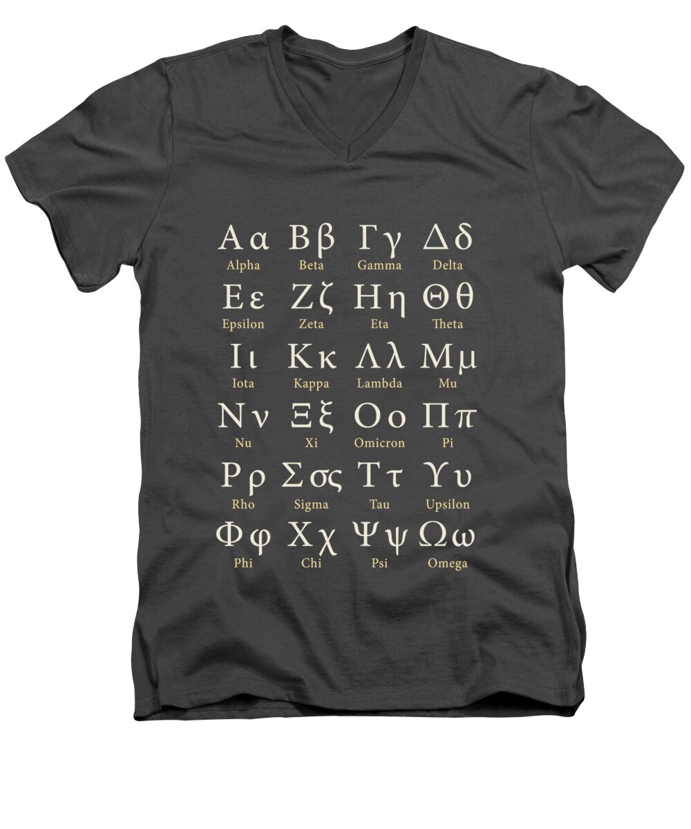 Greek Alphabet Men's V-Neck T-Shirt featuring the photograph The Greek Alphabet by Mark Rogan