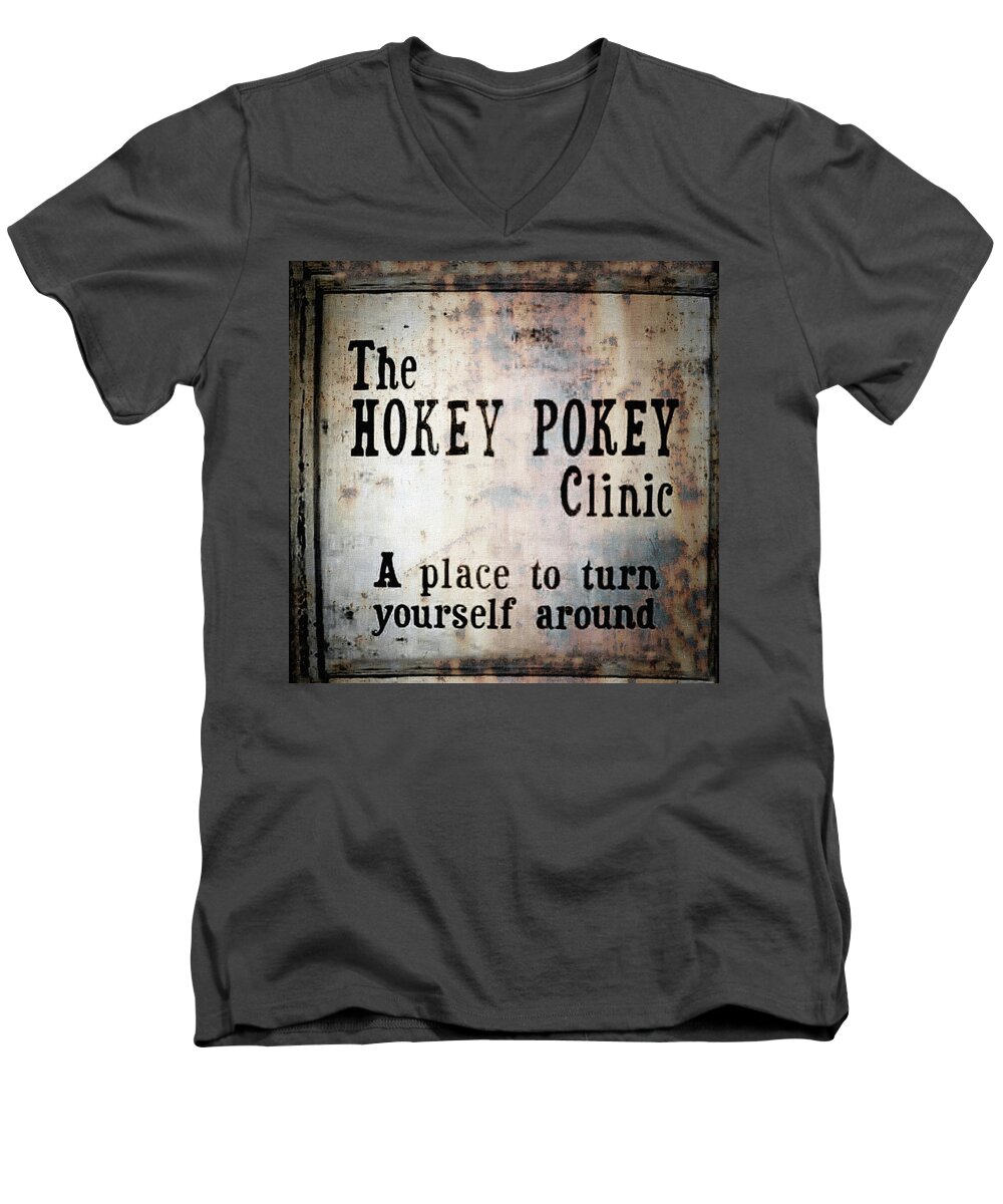 Hokey Pokey Men's V-Neck T-Shirt featuring the photograph The Hokey Pokey - Turn Yourself Around by Andrea Kollo