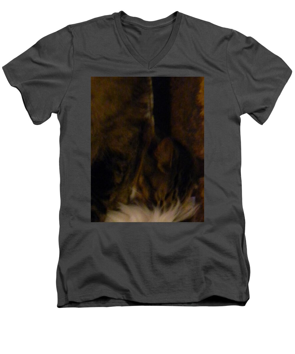 Ennis Men's V-Neck T-Shirt featuring the photograph The Inn Creeper And His Pet by Christophe Ennis